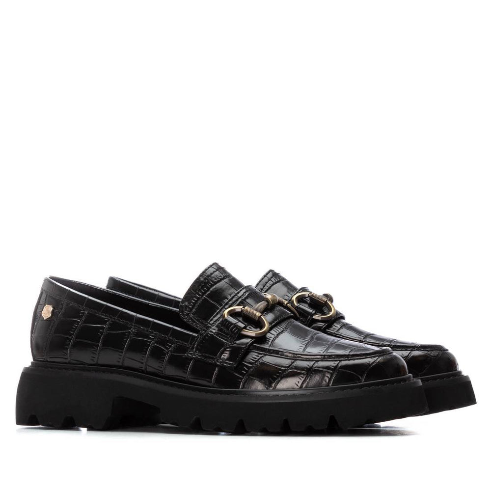 Carmela black leather moccasins
