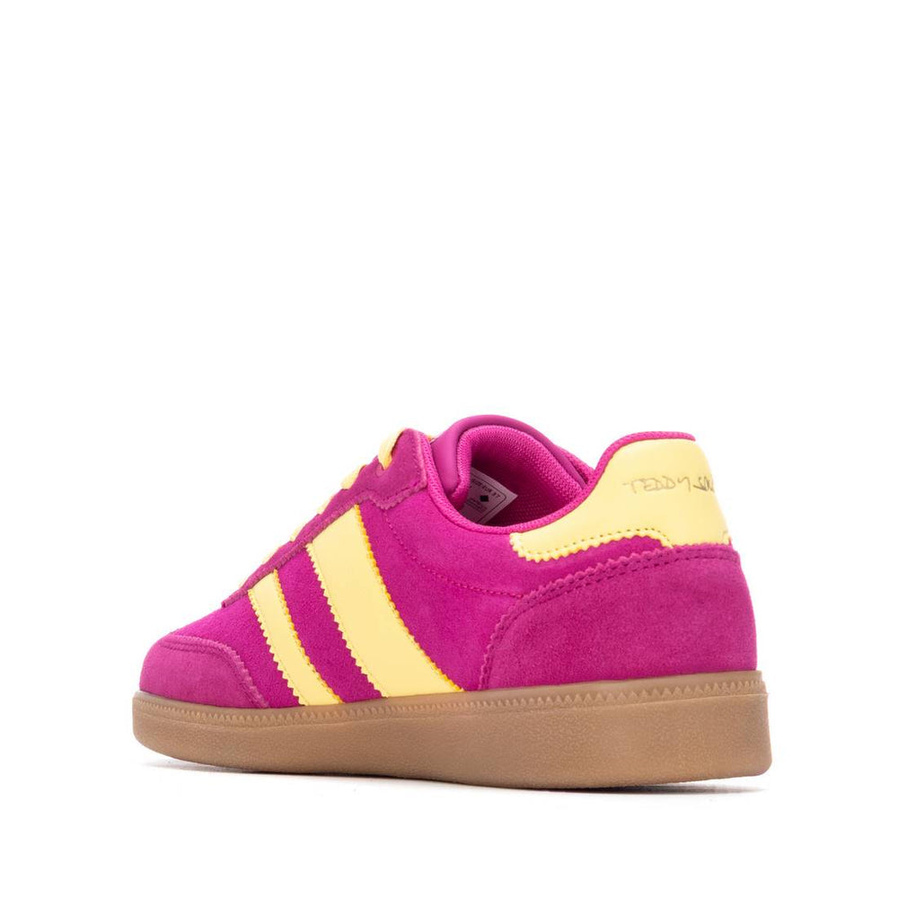 Teddy Smith pink and yellow retro sneakers