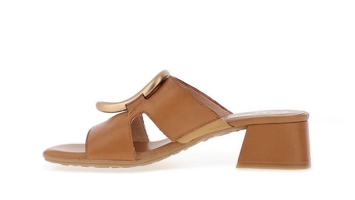 Hispanitas tan leather heeled mules