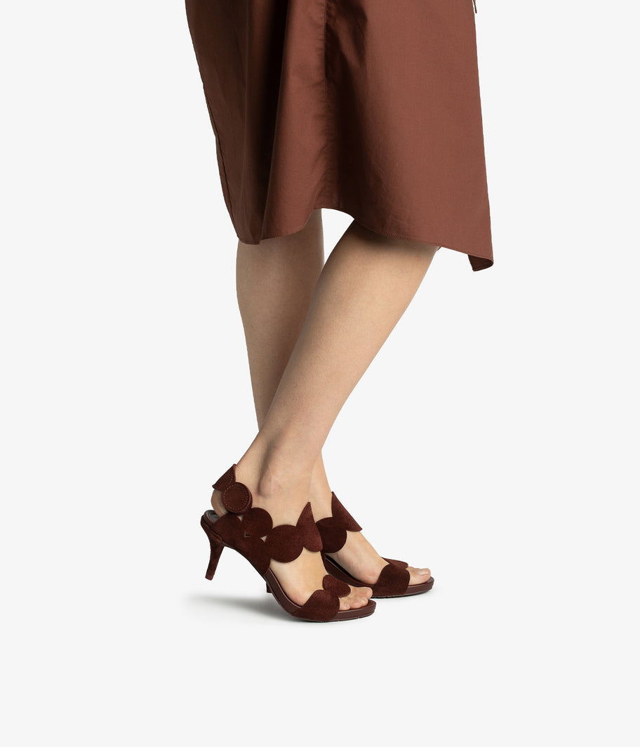 Pedro García burgundy suede sandal