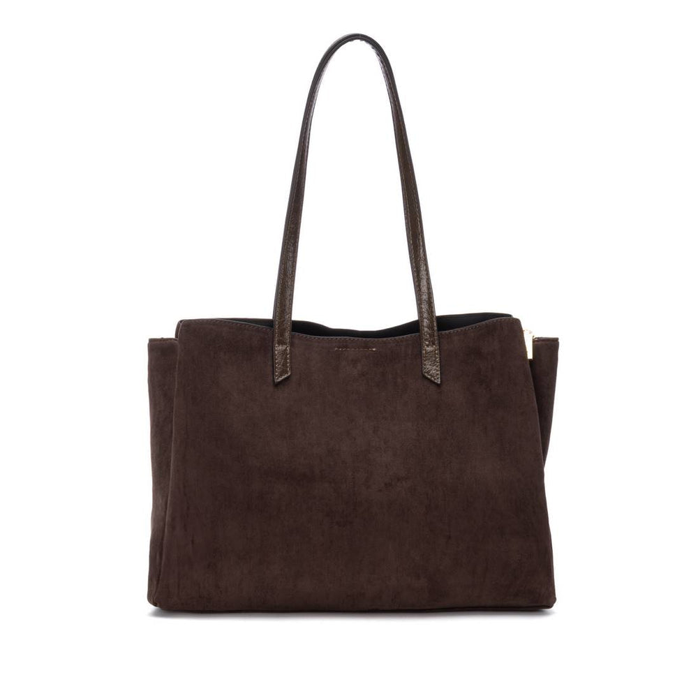 Carmela brown suede and cream zebra stripe tote shopper