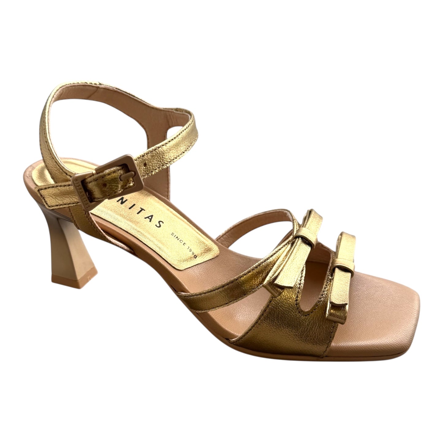 Hispanitas gold leather sandals