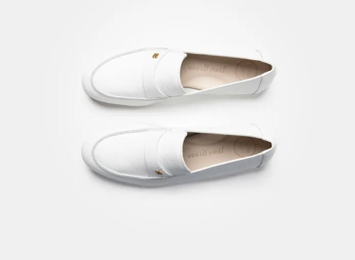 Paul Green white leather loafers