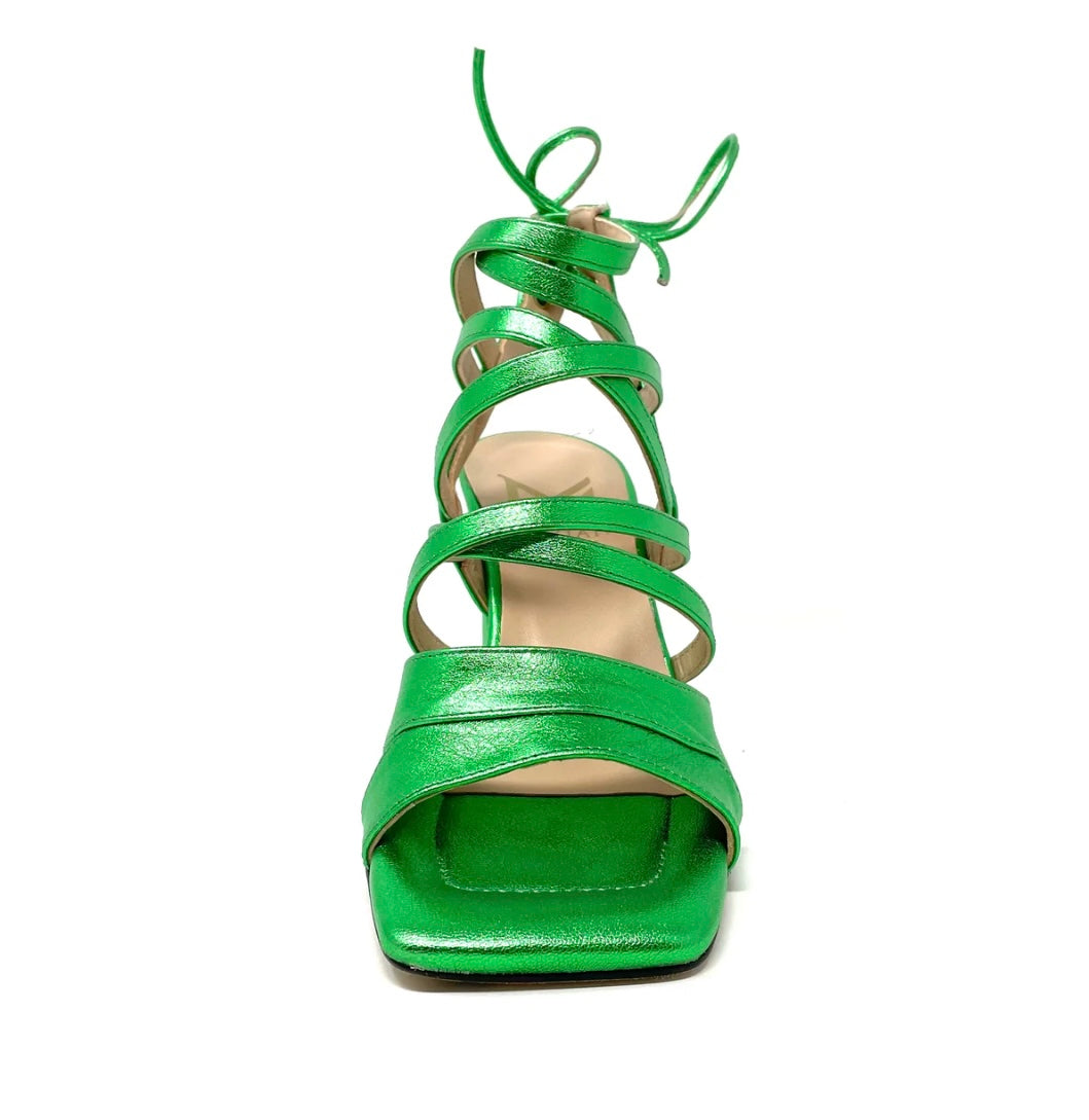 Marian green leather sandals