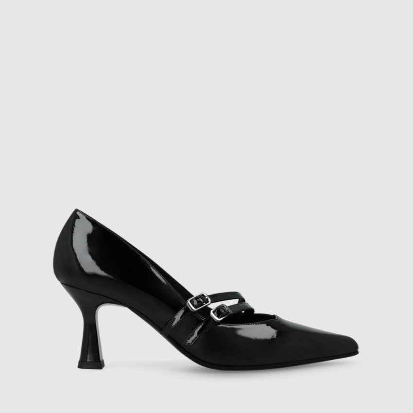 Lodi patent leather shoes with straps