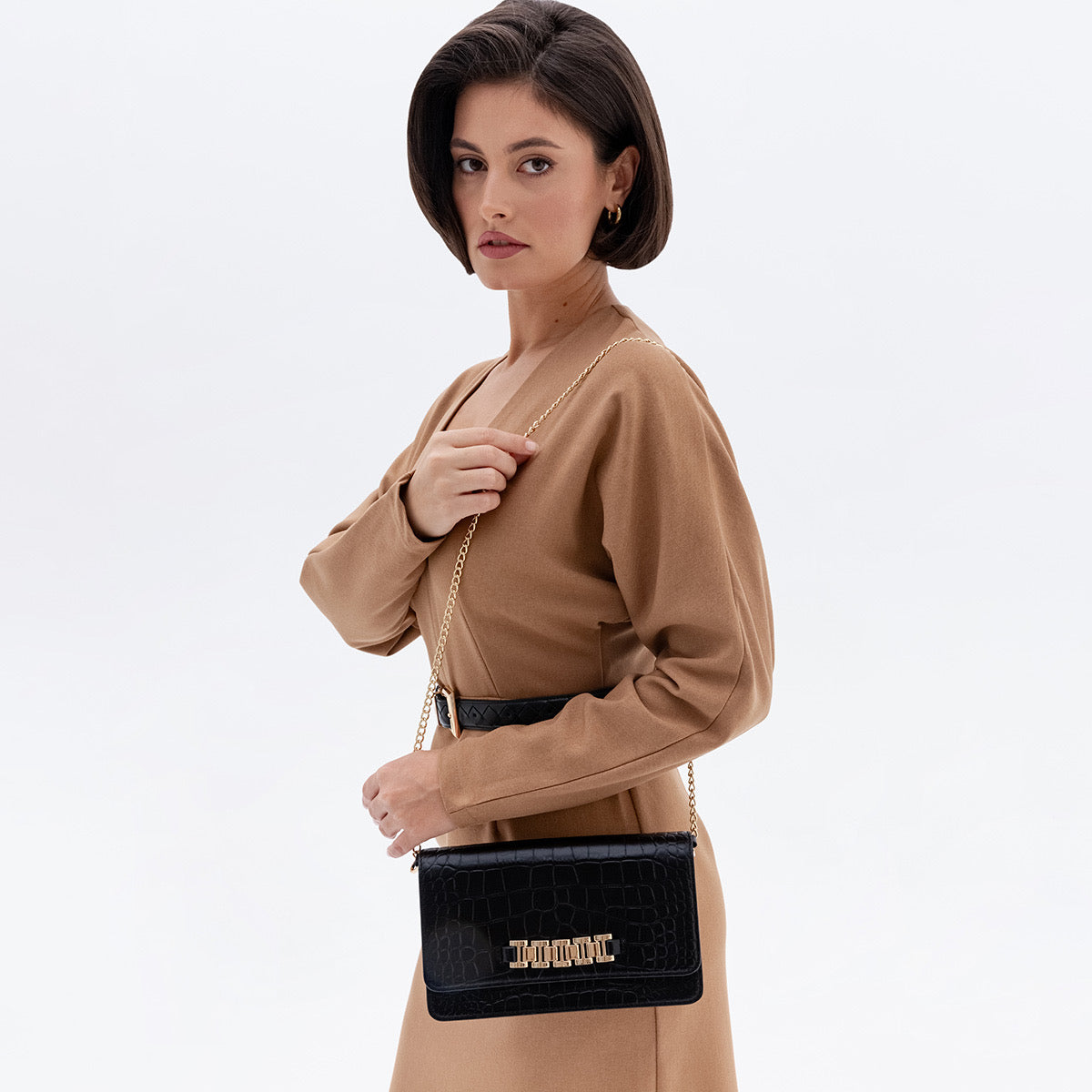 Hōgl black leather clutch bag