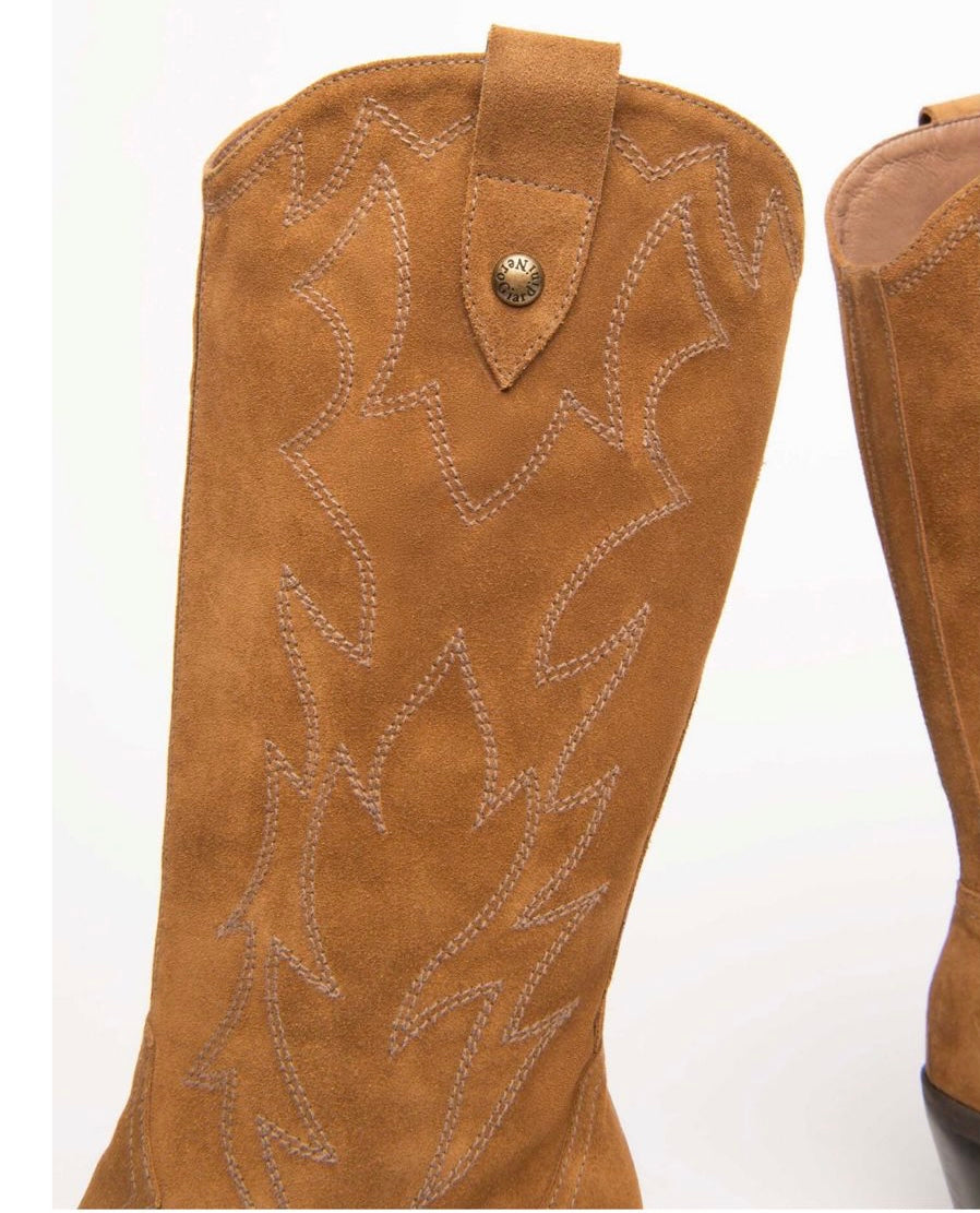 NeroGiardini tan suede cowboy boot - Melissakshoes