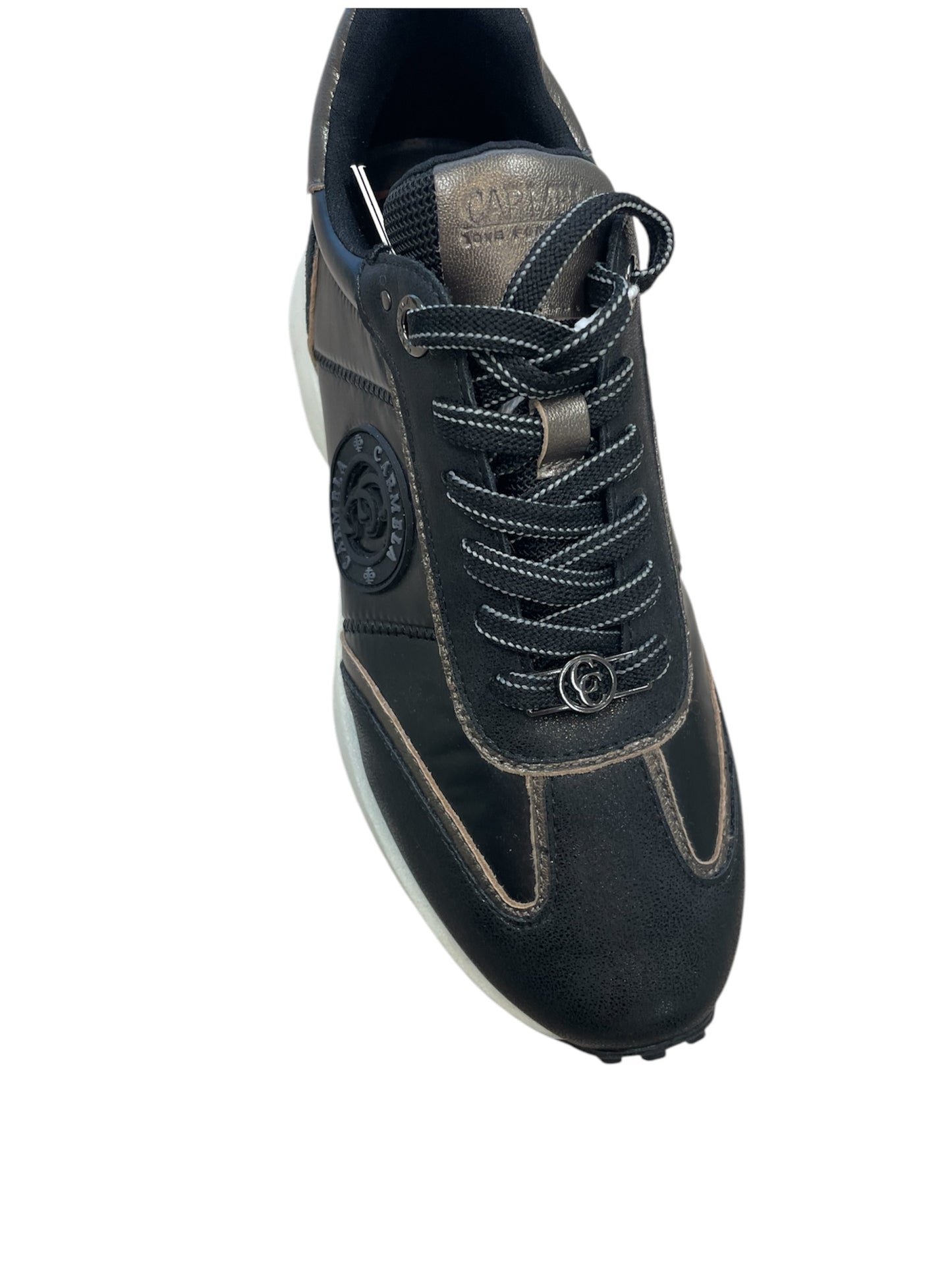 Carmela black leather platform sneakers