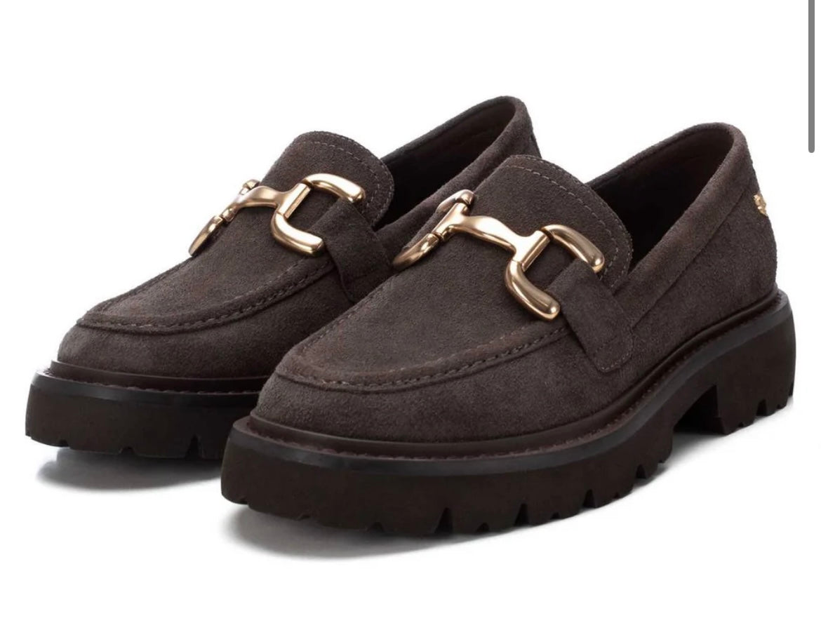 Carmela grey moccasins