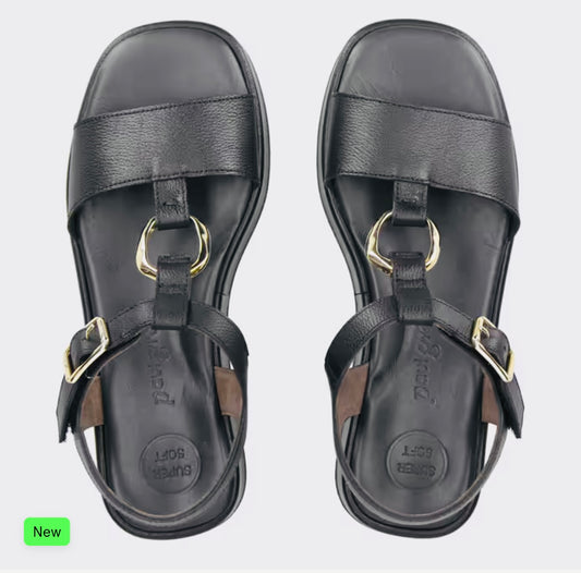 Paul Green black leather sandal