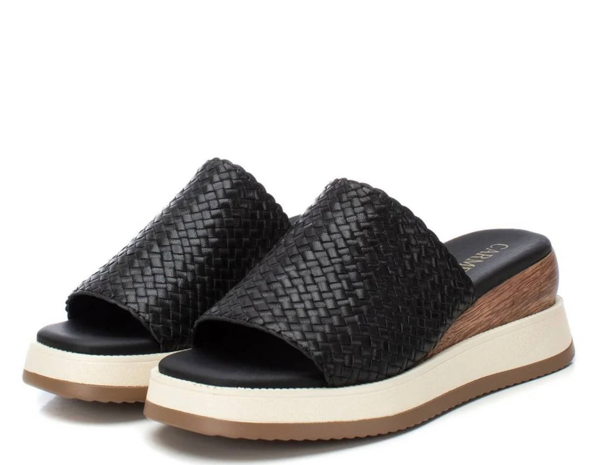 Carmela black leather sandals