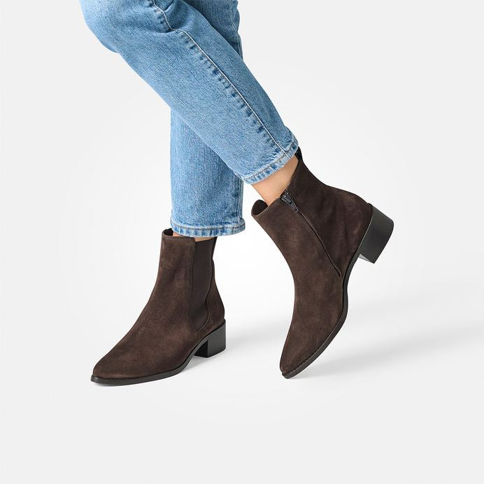 Paul Green brown suede Chelsea ankle boot