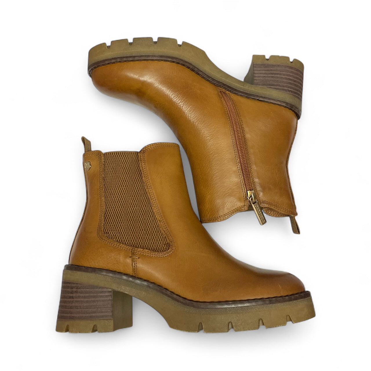 Carmela tan leather ankle boots