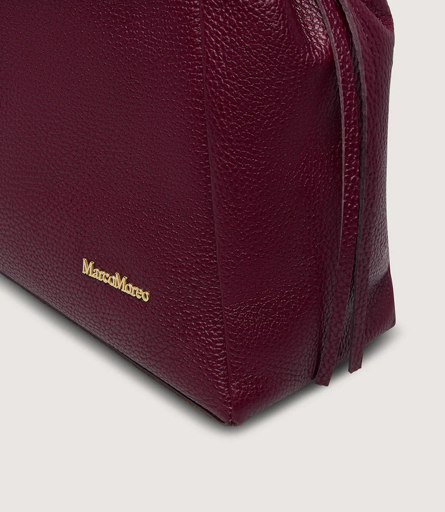 Marco Moreo burgundy leather shoulder bag