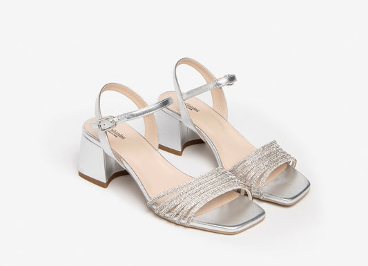 Nerogiardini silver leather sandals