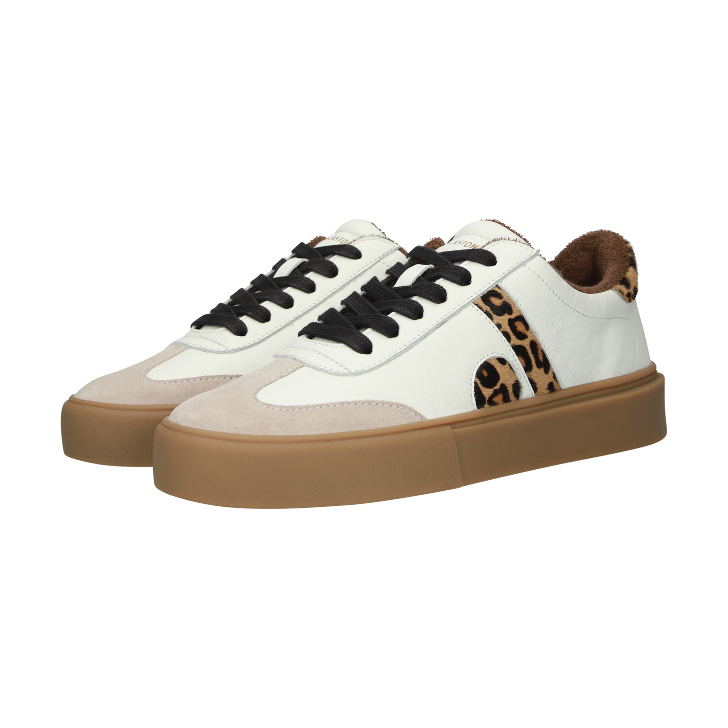 BLACKSTONE white/leopard print leather sneaker