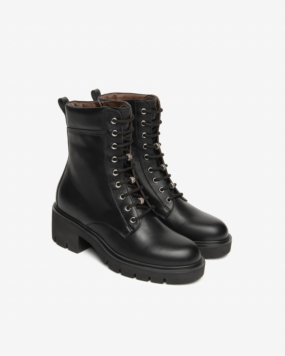 NeroGiardini black leather combat boots