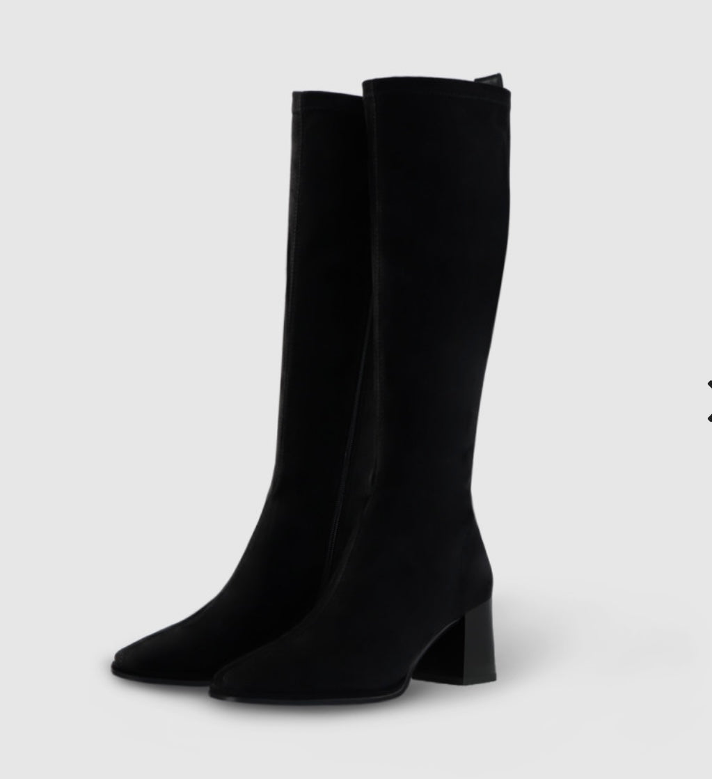 Lodi Black suede knee high boots