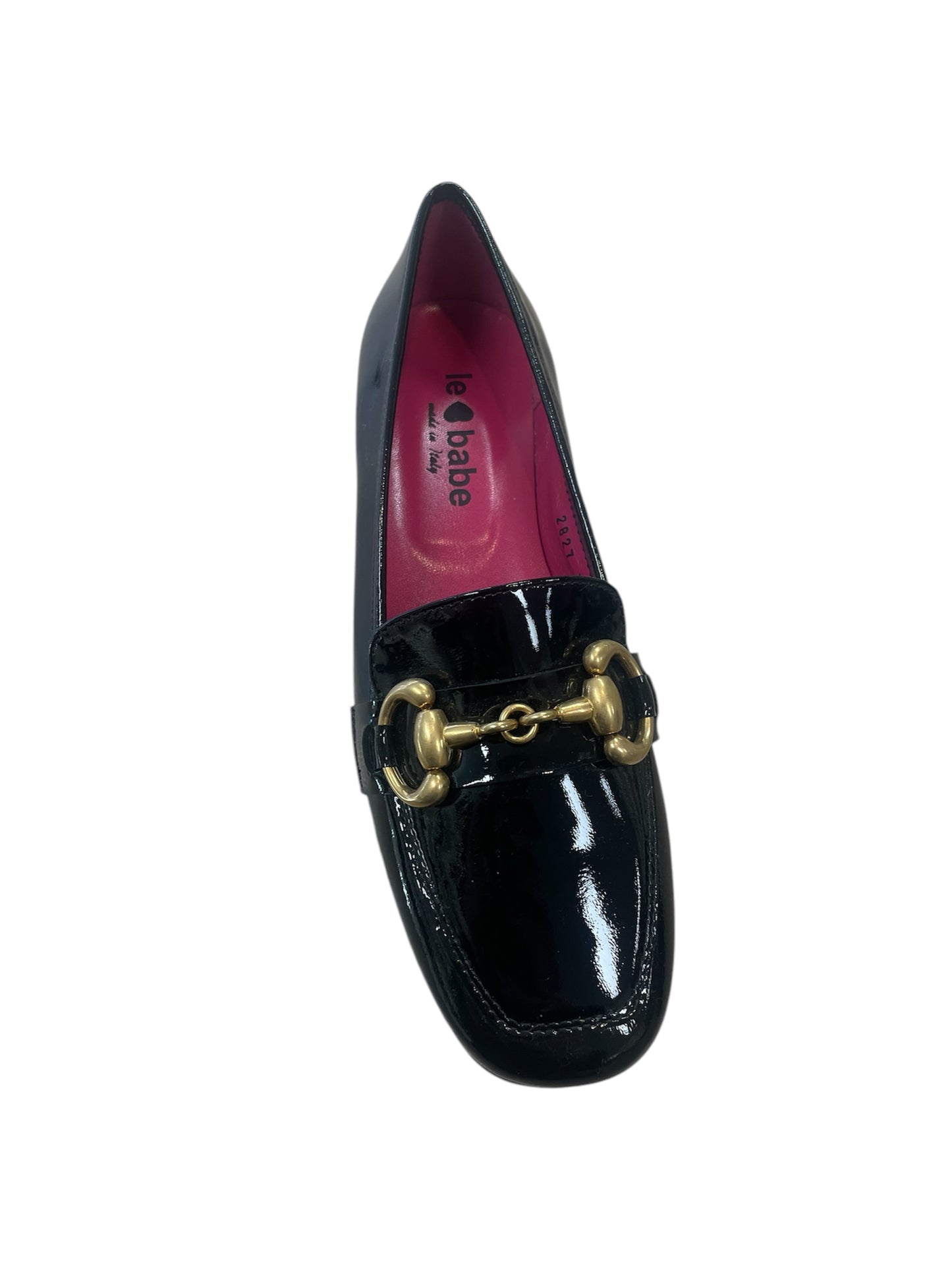 Le Babe black patent leather ballerina shoes