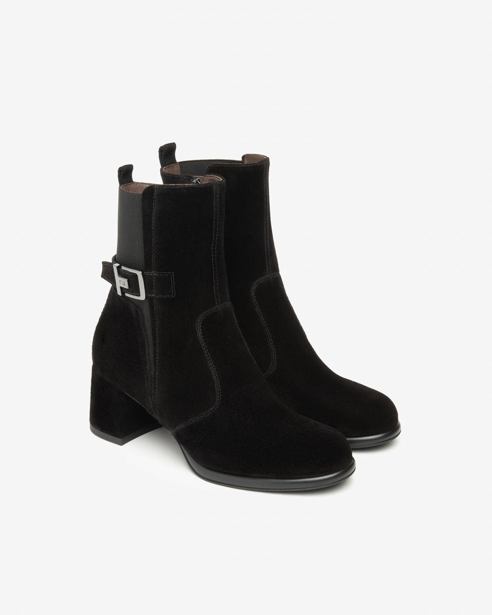 NeroGiardini black suede and fabric ankle boots
