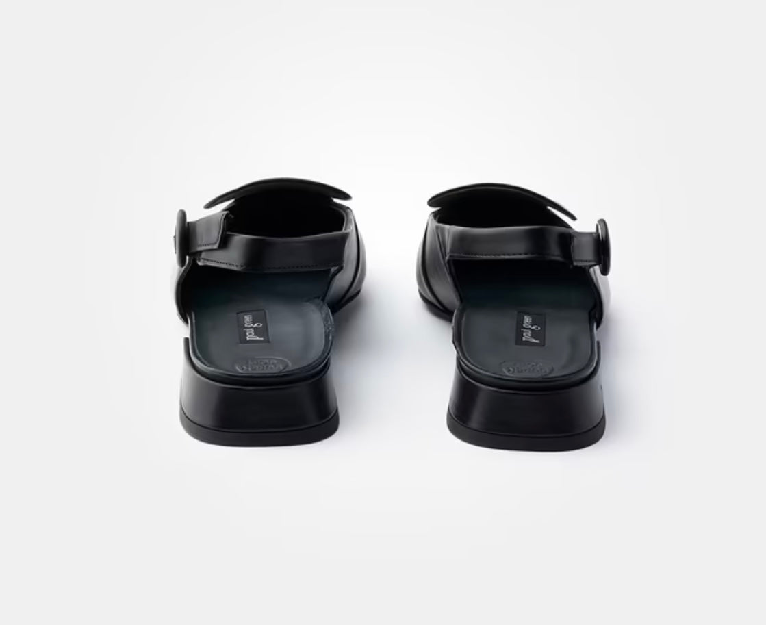 Paul Green black leather sling sandal