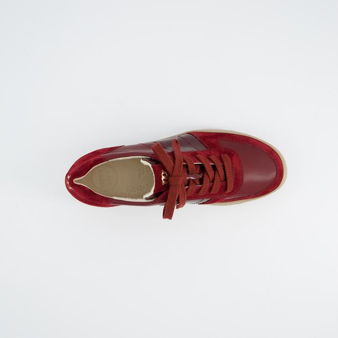 Paul Green wine suede and leather platform sneakers