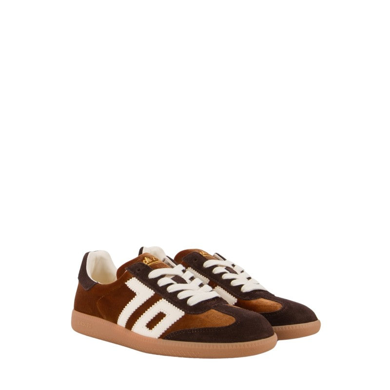 Back 70 Brown and tan velvet suede sneakers