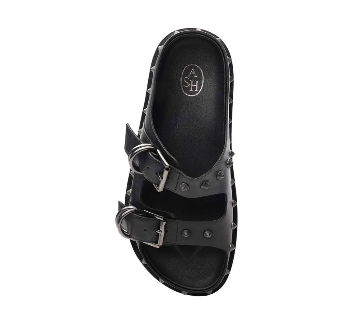 ASH black leather studded sandals