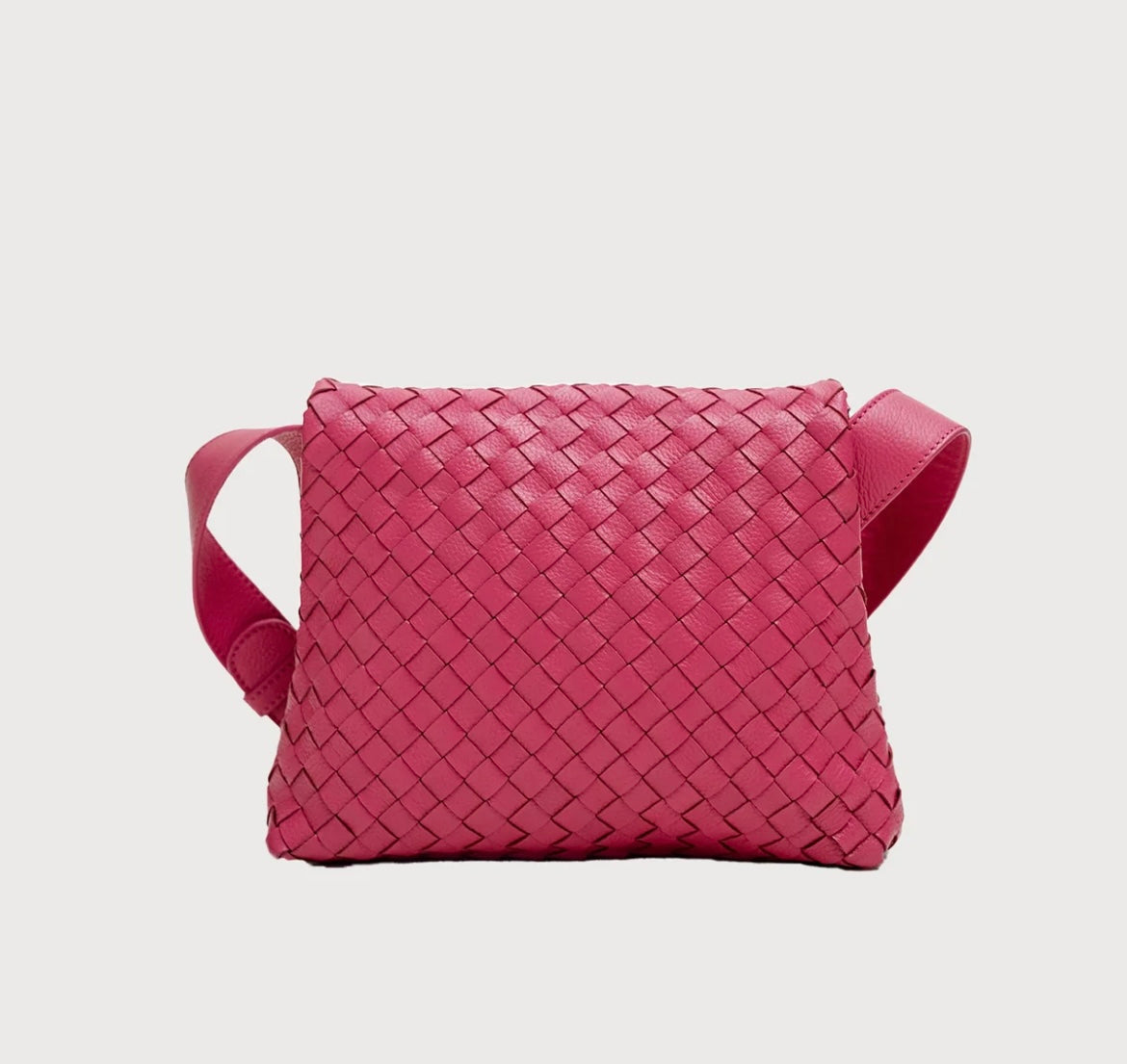 Alēo cherry pink leather crossbody handbag