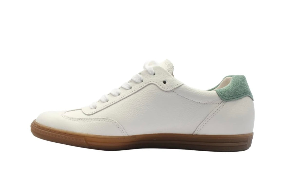 Paul Green white and green leather sneakers
