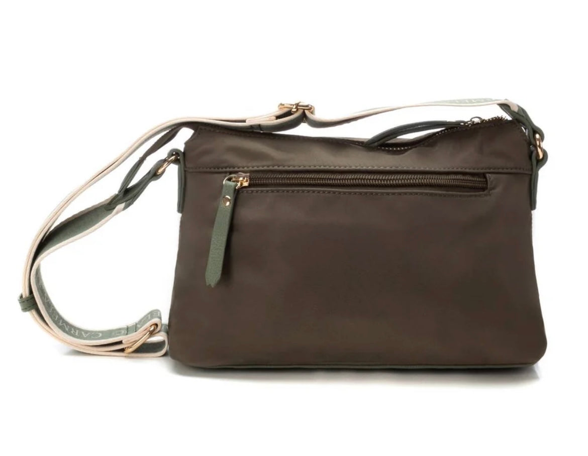 Carmela leather and suede handbag