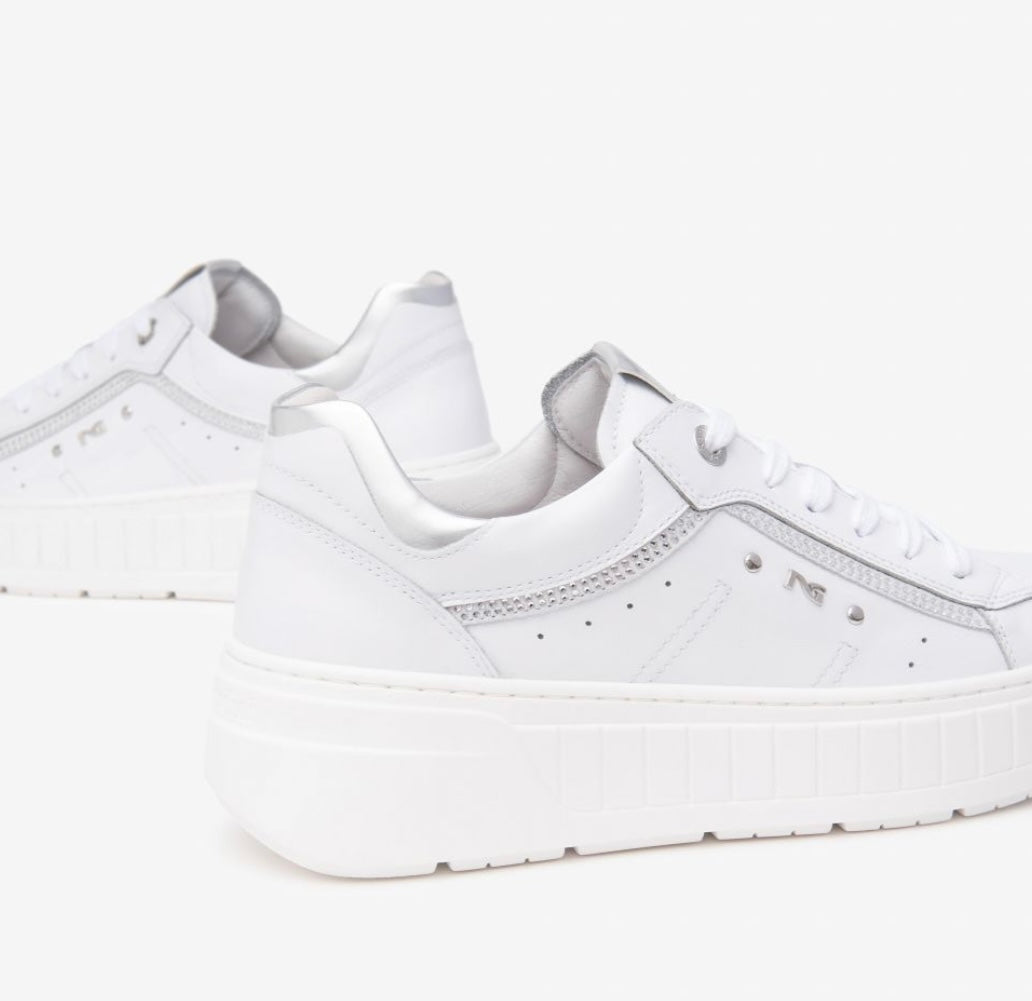 NeroGiardini white leather platform sneakers