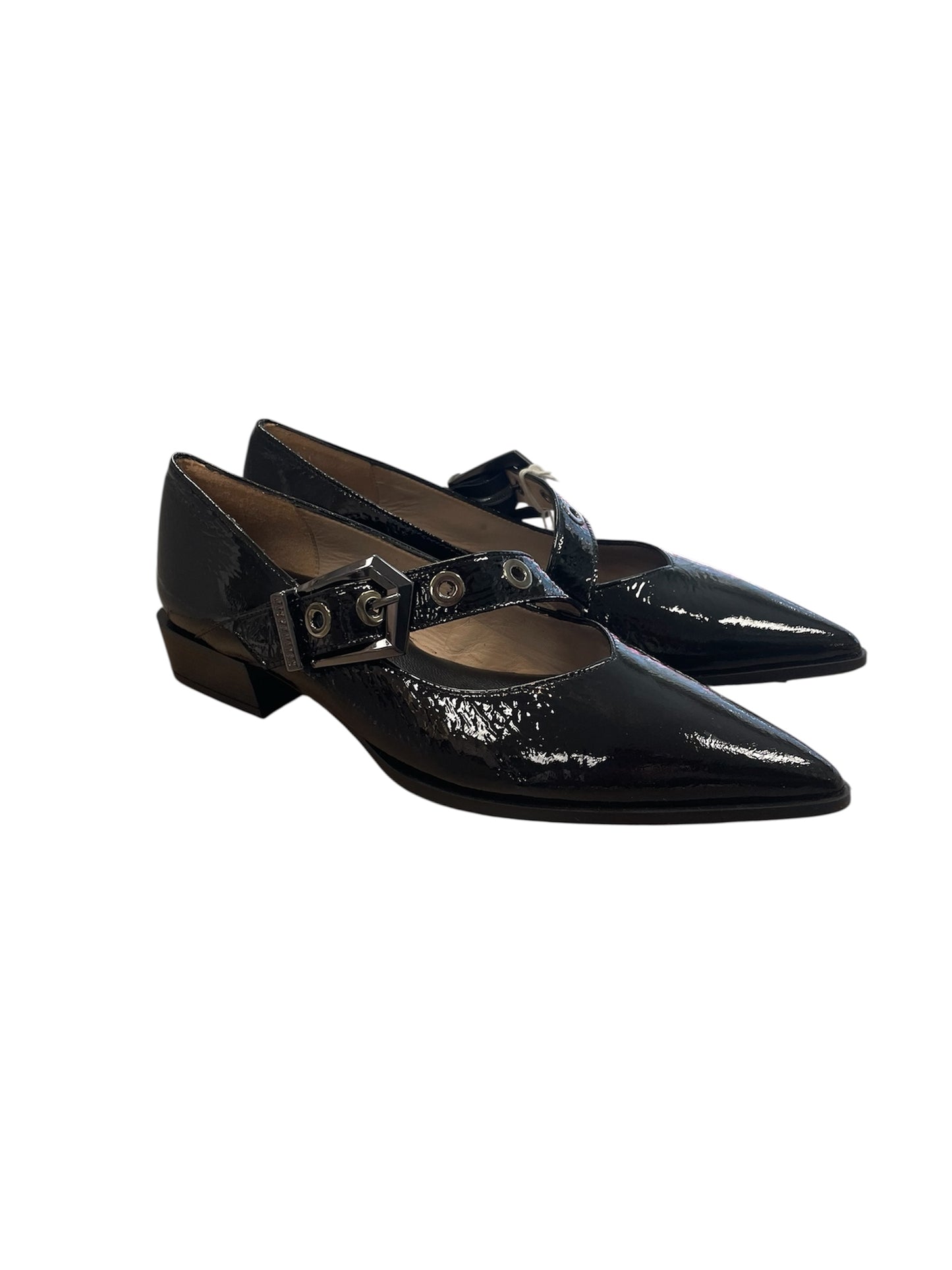 Hispanitas black patent leather ballerinas