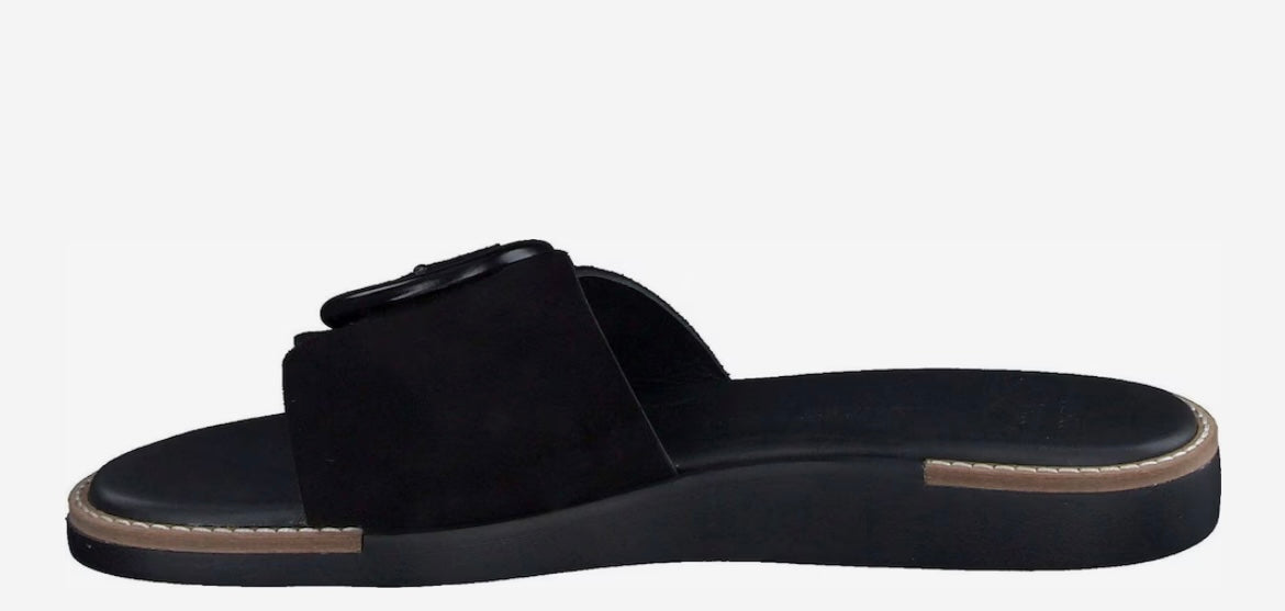 Paul Green black suede leather mules