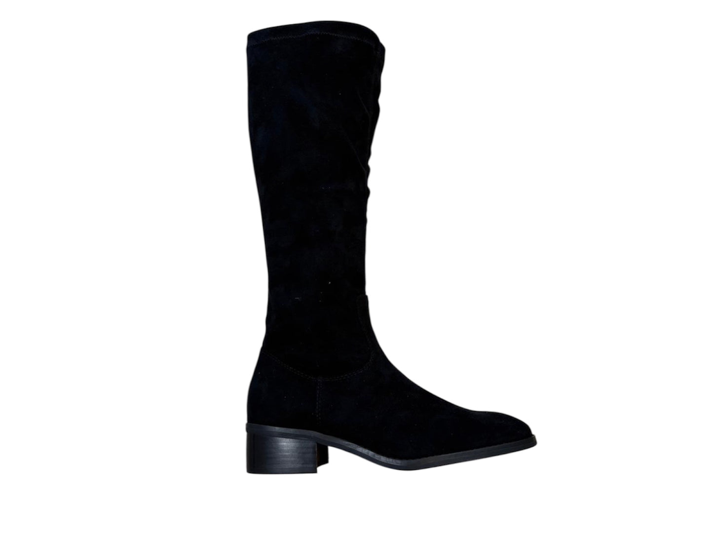 Adige black suede knee high boots