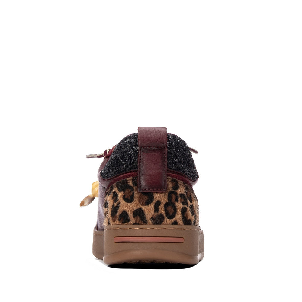 Carmela burgundy leather and suede sneakers
