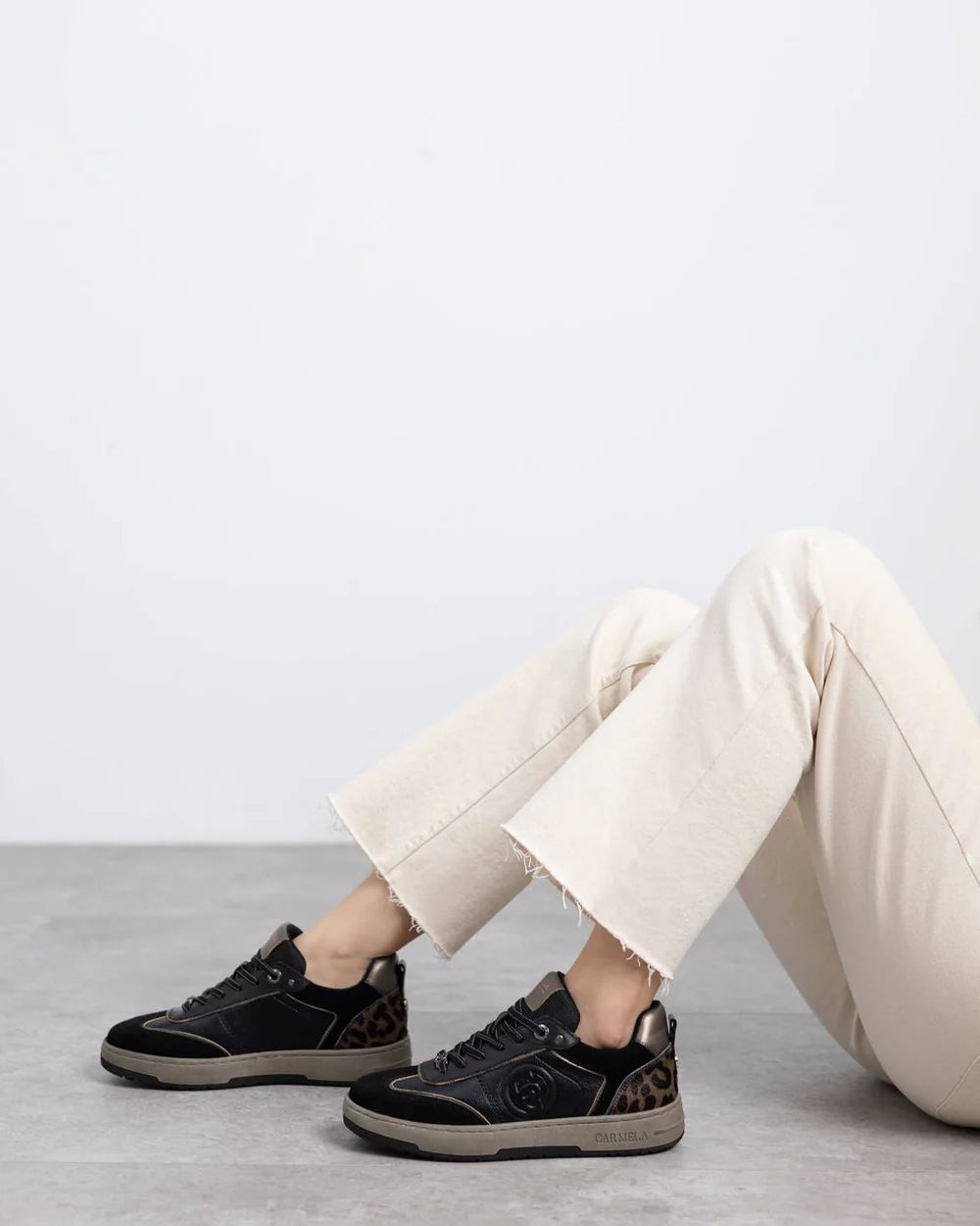 Carmela black suede and leather sneakers