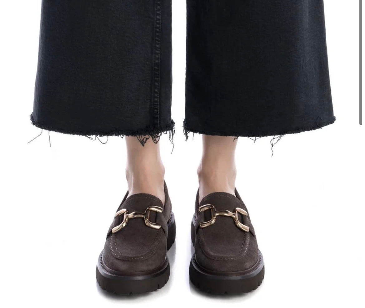 Carmela grey moccasins