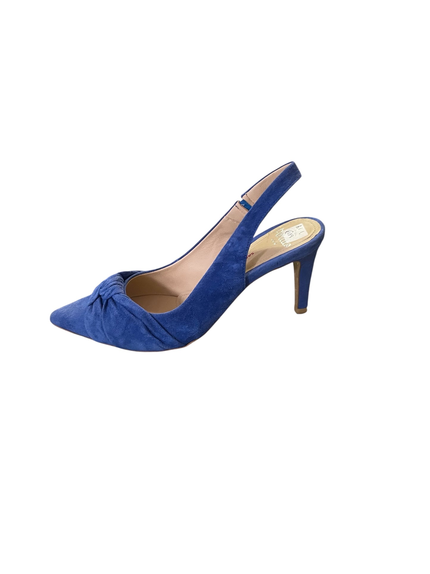 Perlato blue suede slingbacks