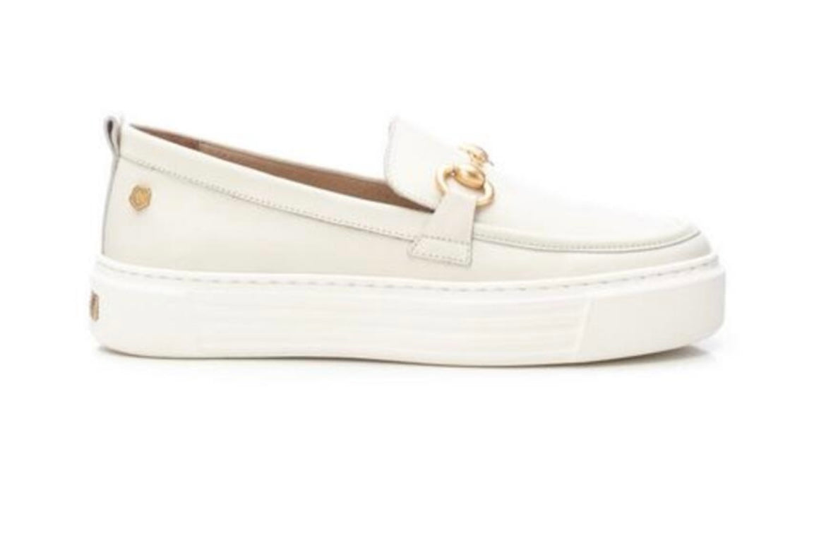 Carmela cream leather loafers