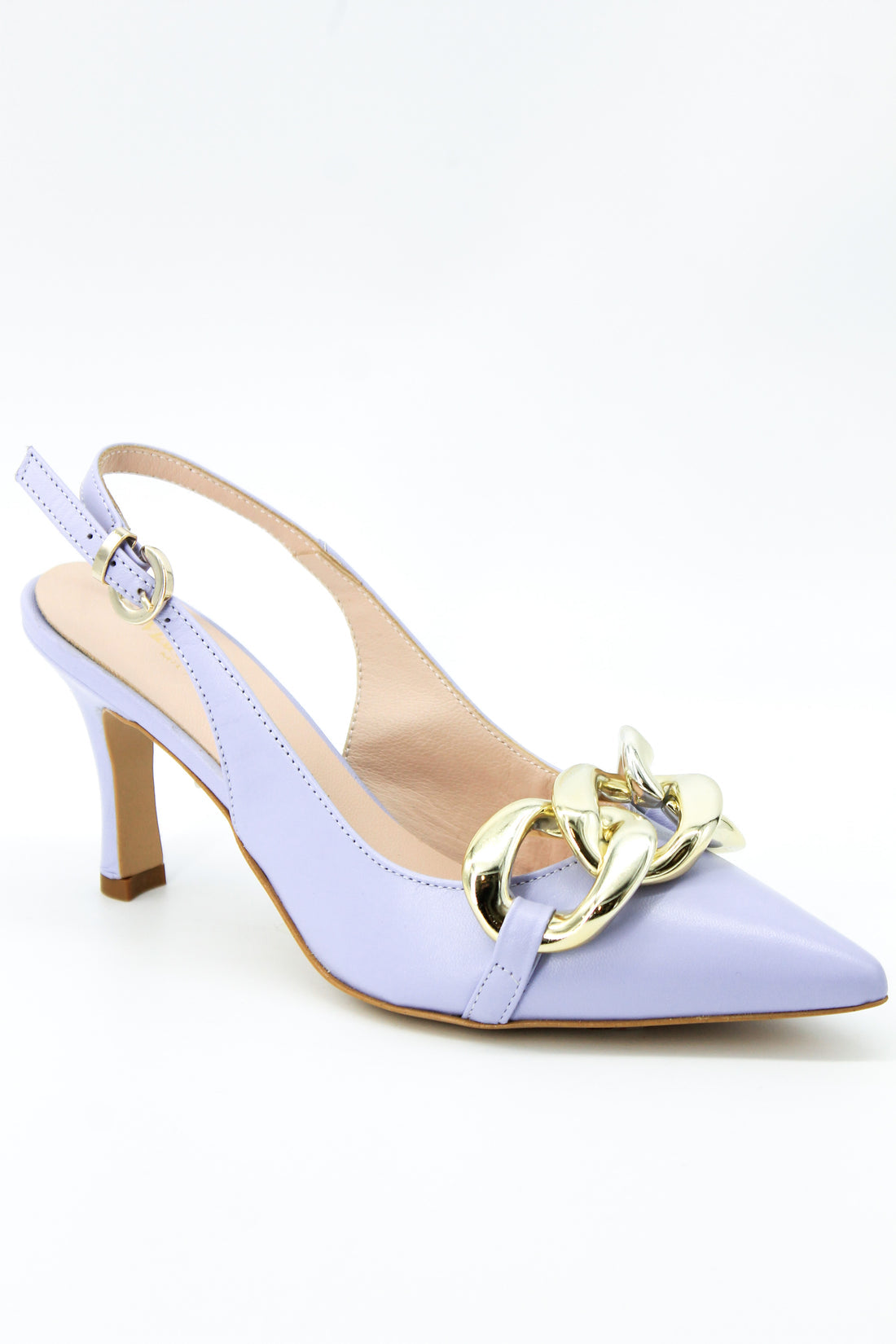 Marco Moreo lavender leather slingbacks