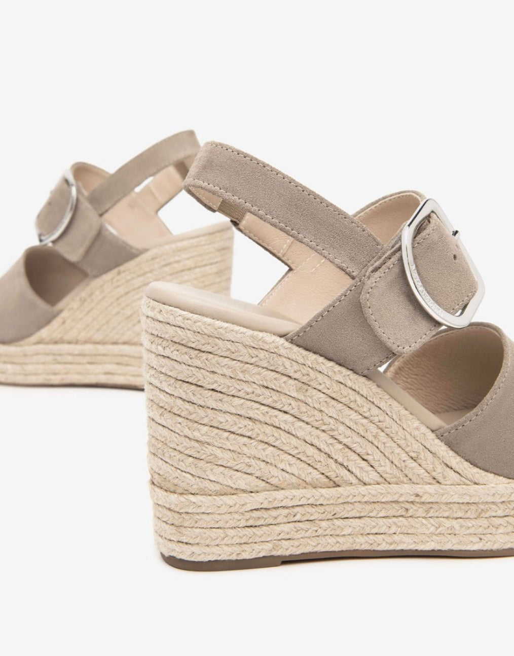 NeroGiardini beige suede wedge sandal