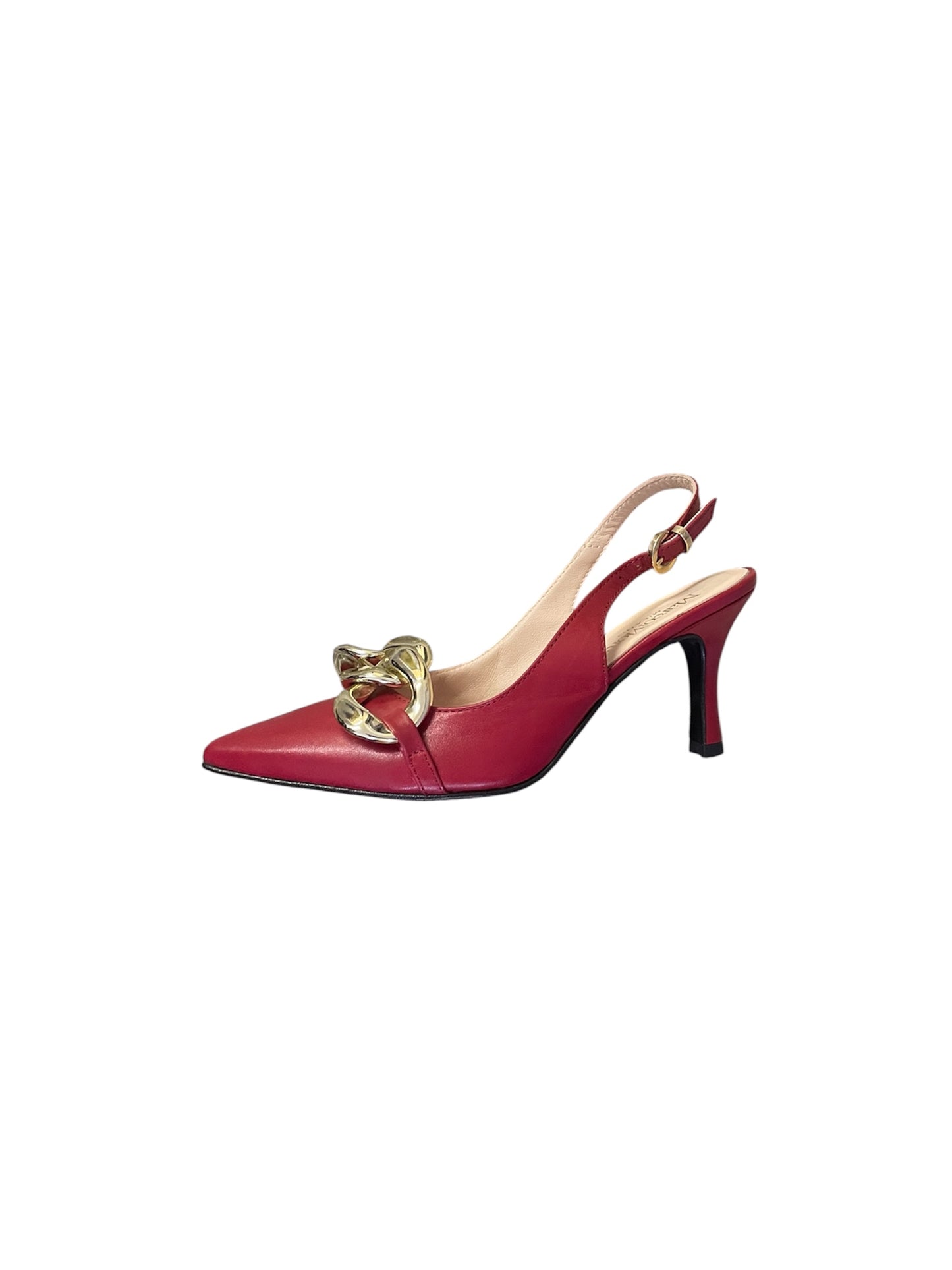Marco Moreo red leather slingbacks