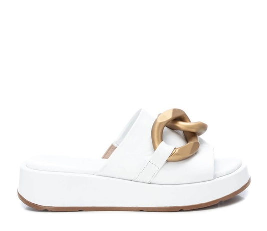 Carmela white leather sandals
