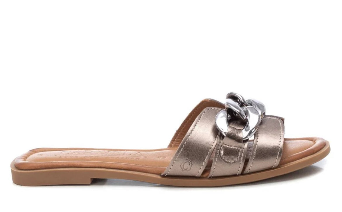 Carmela bronze leather mules
