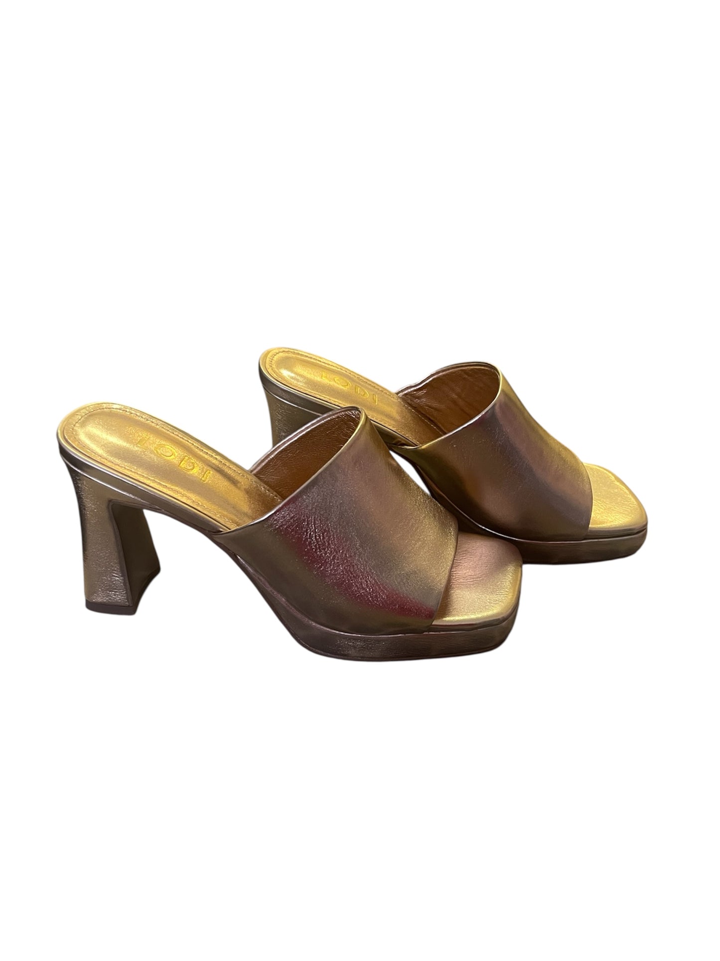 Lodi bronze leather mules