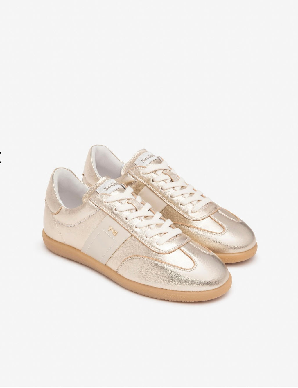 NeroGiardini Gold leather retro sneakers - Melissakshoes
