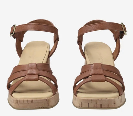 Paul Green leather Tan platform sandals