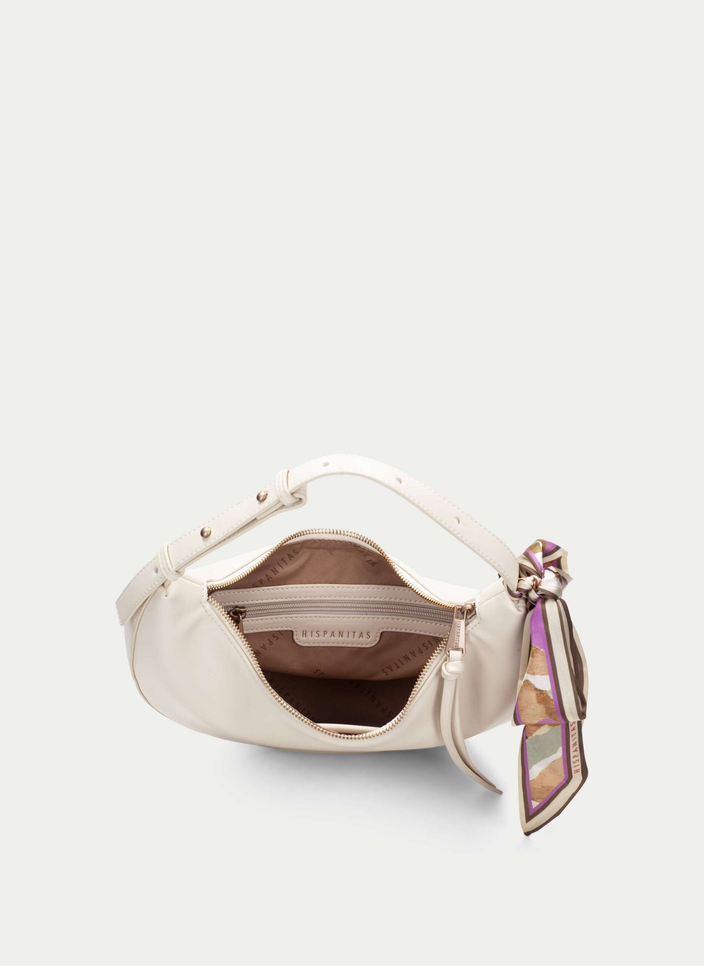 Hispanitas cream leather shoulder bag