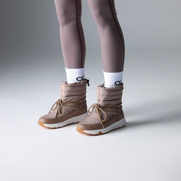 tenhaag beige lace up waterproof winter boot